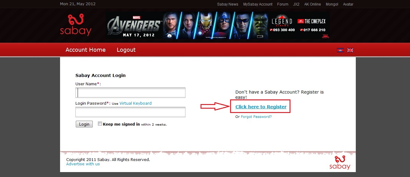 create new mysabay account
